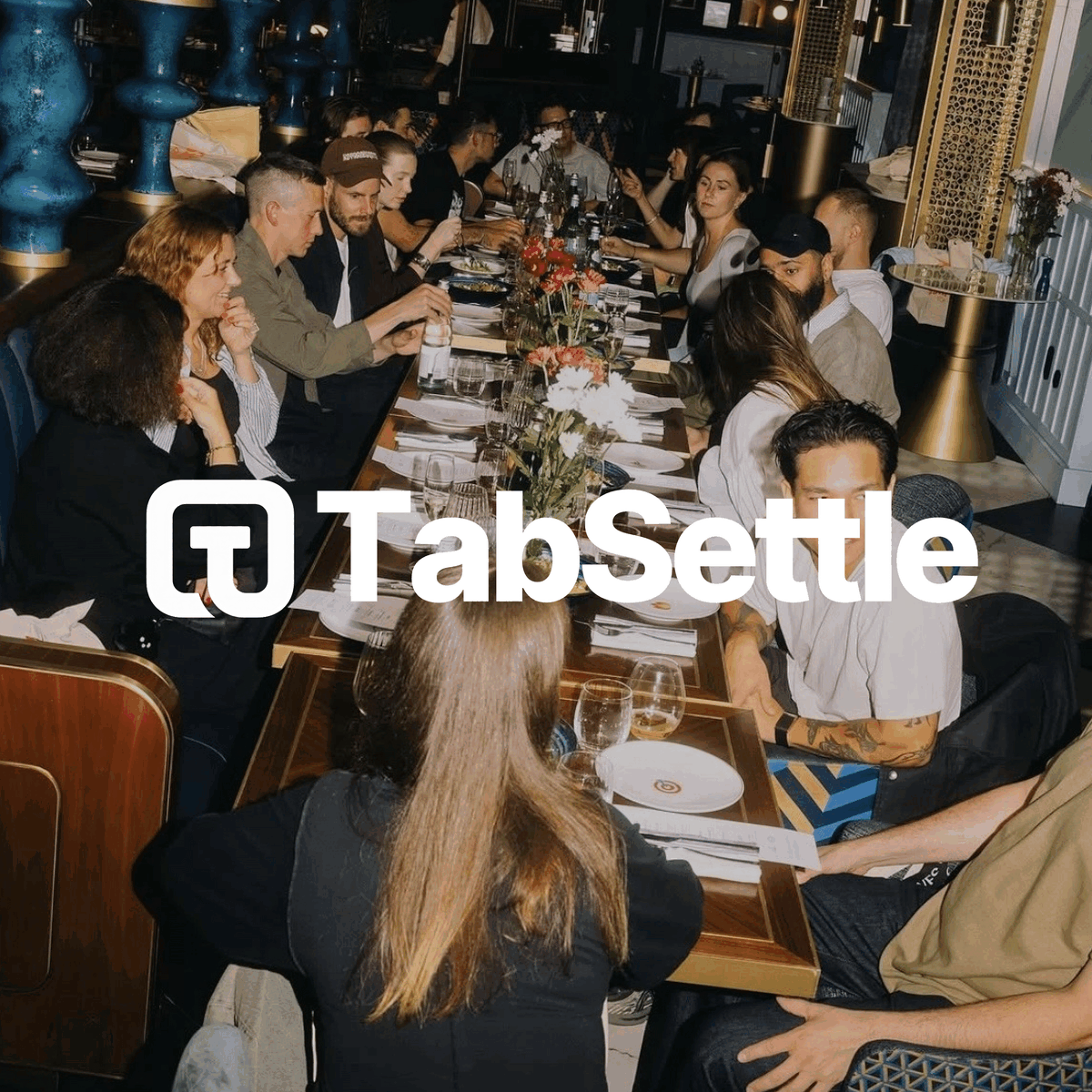 TabSettle QR code pay-at-table solution — collaborative bill splitting in action at a restaurant