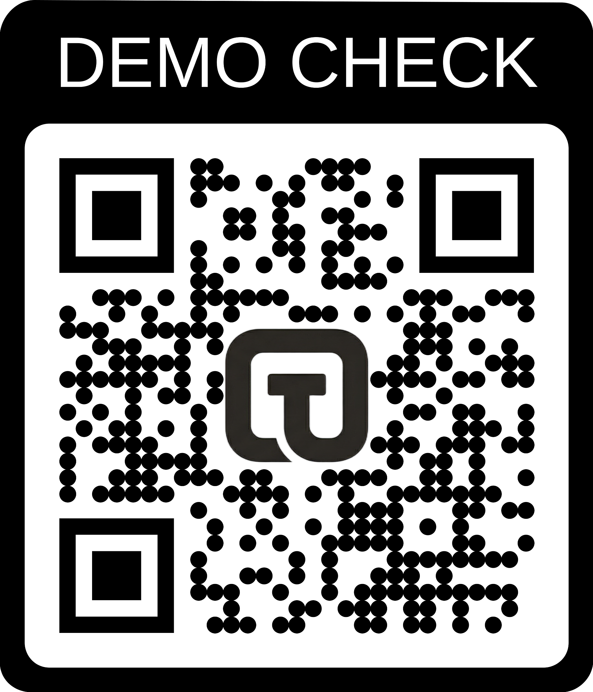 QR code — scan to open a live TabSettle demo check